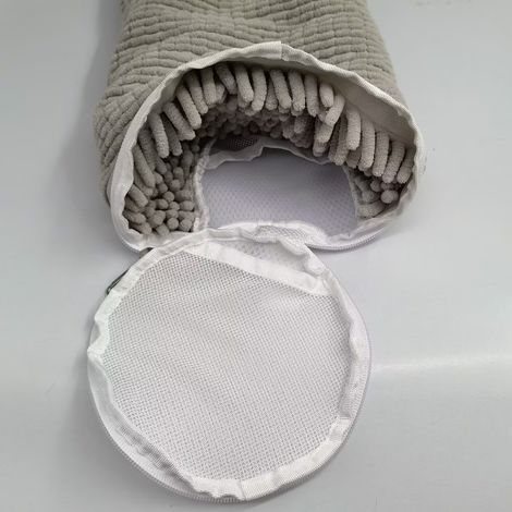 Gris clair avec poche intérieureSac de lavage de chaussures pour les personnes paresseuses, sac de nettoyage et d'entretien pour machine à laver, pratique, indéformable et polyvalent pour le nettoyage (1/4)