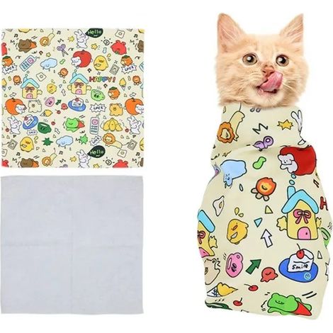 Lingette de toilettage auto-adhésive pour chat 51 x 55 cm, dispositif anti-fugue pour le toilettage