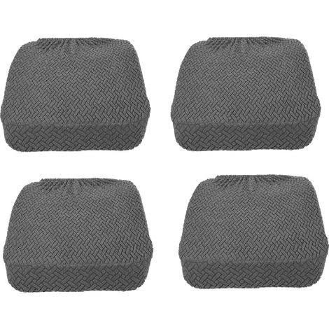 Housse Assise Chaise - Jacquard Extensible Imperméable - Pour Salle À Manger Hôtel Restaurant - 35 à 46 cm L × 35 à 46 cm l × 5 à 10 cm H - Gris Foncé - 4 Pièces (1/5)
