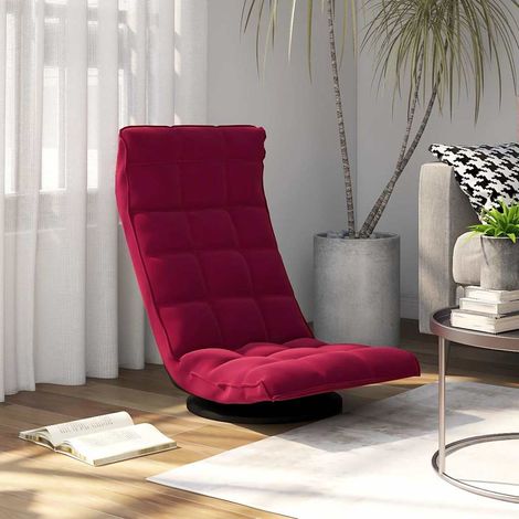 vidaXL Chaise de sol pivotante Rouge bordeaux Velours (1/5)