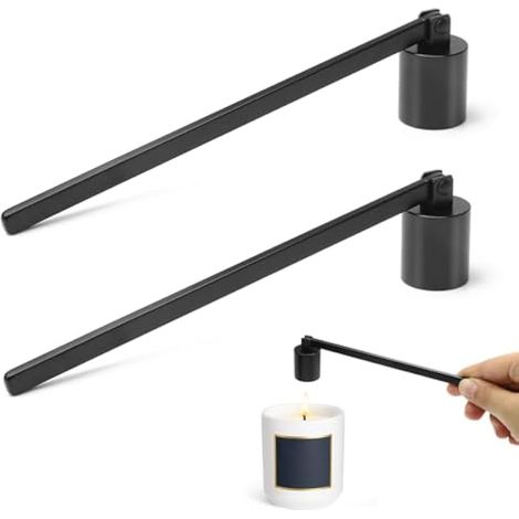 Lot de 2 Eteignoir a Bougies en Acier Inoxydable avec Long Manche éteignoir Eteignoir Bougie en Métal Etouffoir Bougie pour Eteindre Les Flammes de La Mèche Outil de Bougie pour la Plupart des Bougie (1/4)
