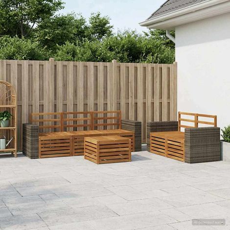 vidaXL Outdoor Sofa Set 6 pcs Natural Solid Acacia Wood (1/5)