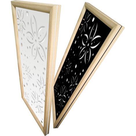 FLOWERS - Modules décoratifs en bois et PVC - Couleur : noir - Dimension : 73x148 cm
