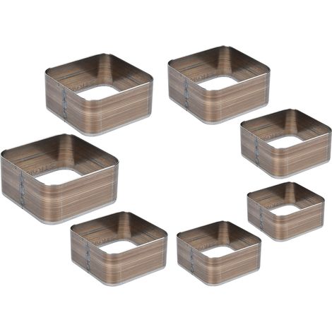 Ensemble de 7 couteaux de découpe carrés pour le travail du cuir (20-50 mm), gabarit pour la fabrication de moules à poinçonner le cuir (DIY). (1/2)
