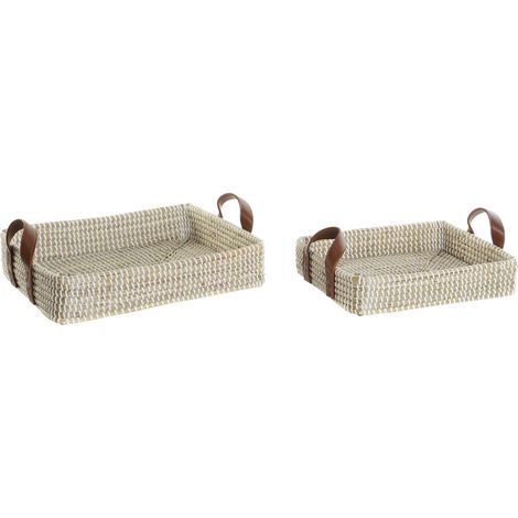 Bandeja Decoracion Set 2 Seagrass Pu 41X32X9 (1/3)