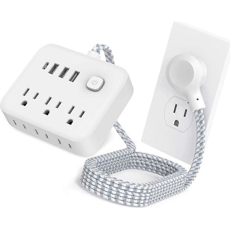 Cette station d'alimentation de voyage est équipée de 3 prises de courant et de 4 ports USB, de câbles flexibles et d'une conception sûre et efficace, adaptée à une utilisation à domicile et au bureau (1/5)
