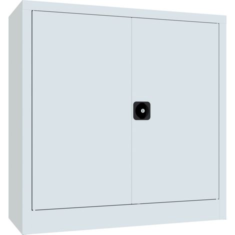 STIER Flügeltürenschrank, 1000x1000x400 mm, 2 Böden verzinkt, RAL 7035 (1/4)