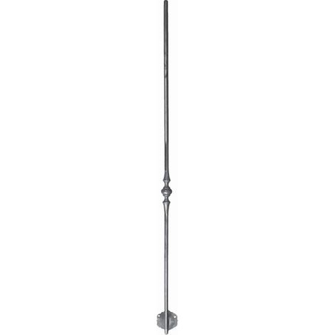 Deco Fer Forge – Barreau à facette avec équerre de rampe motif bague – Hauteur 1100mm – Rond Ø14mm – Fer forgé à souder – Décoratif et fonctionnel