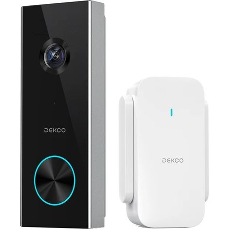 Videoportero, detección humana por IA, audio bidireccional, blanco. (1/2)