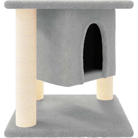 vidaXL Rascador para gatos con postes de sisal gris claro 37 cm (1/2)