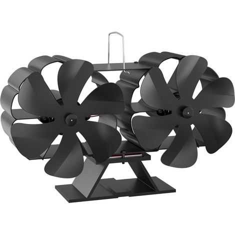 Ventilateur pour poêle à bois - 12 pales - 1100 tr/min - 60-350 °C - Alimentation automatique en chaleur sans alimentation électrique - Diffusion homo (1/5)