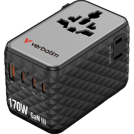 Adaptateur de voyage Verbatim 170W technologie GaN