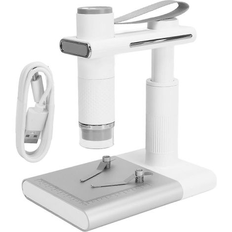 Weißes digitales Mikroskop mit WLAN, 2 MP, staubdicht, für Foto und Video, geeignet für Reparaturen, Bildung und Beobachtung.