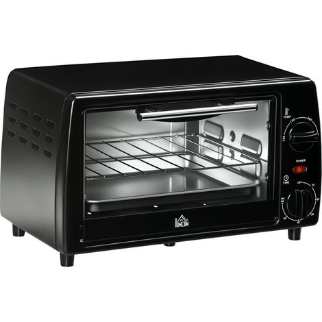 Elektrischer Mini-Backofen (10 Liter) mit 1 Rost und 1 Backblech, einstellbare Temperatur von 100 °C bis 230 °C, 60-Minuten-Timer, 36,5 x 26 x 22 cm (1/5)