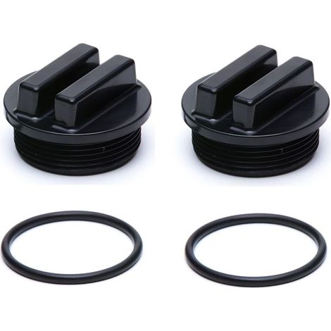 Bouchon de vidange fileté noir 1-1/2" pour filtre de piscine (SP1022CBLK, 86202000, 190030, 27001-0022) avec joint torique pour filtre de piscine Pentair, Hayward et Sta-Rite (lot de 2) (1/4)