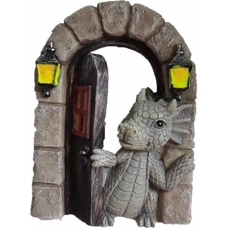 1 statue dinosaure grimpeur, décoration jardin extérieur en résine, effet réaliste pour façade maison ou balcon