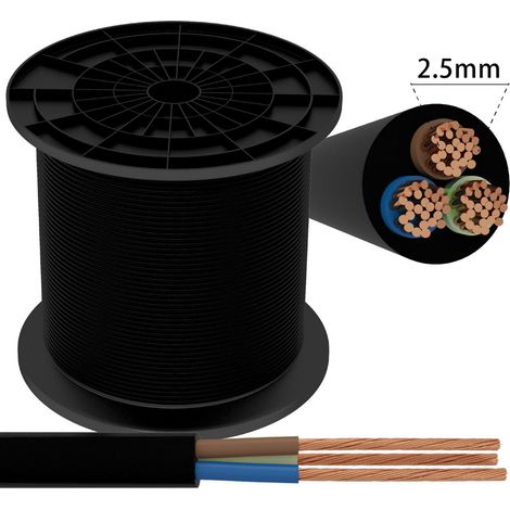 Cavo elettrico H05VV-F 3 x 2,5 mm2 matassa 50mt guaina nera Aigostar