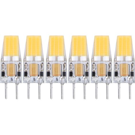 6PCS Ampoule COB 5W GY6.35 12V AC/DC Économie d'Énergie pour Plafonnier Salon, Lumière LED Silicone