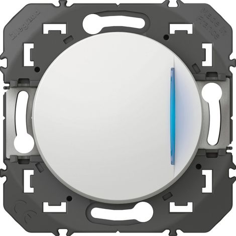 Interruttore a pulsante con indicatore luminoso componibile bianco Dooxie - Legrand