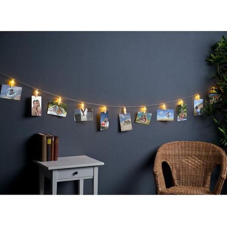 Guirlande porte-photos avec 20 pinces à LED (6 m) (1/3)