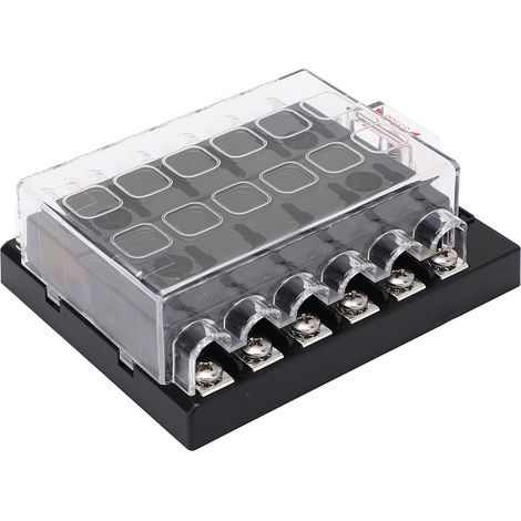 Boîtier de fusibles étanche ATC/ATO 12 voies avec borne de masse, pour véhicules, camping-cars et utilitaires - 12-36V DC (1/5)