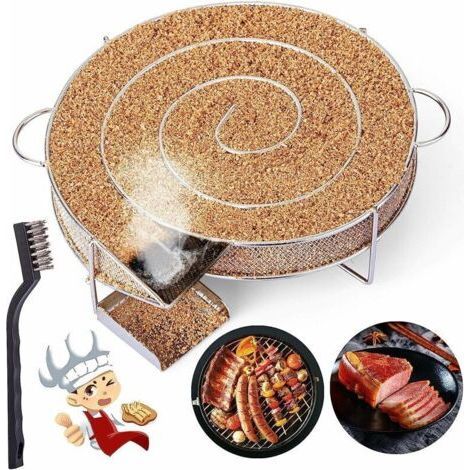 Générateur de fumée froide pour fumoir – Acier inoxydable 25 x 18 x 4 cm – Combustion lente sans flamme – Brosse de nettoyage incluse (1/4)