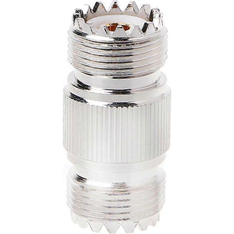 UHF PL-259 SO-239 Buchse auf UHF Buchse HF-Geradstecker-Adapter Nickel (1/5)