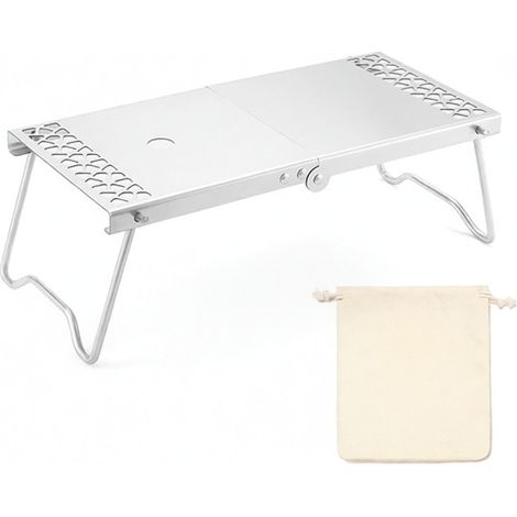Table de camping en acier inoxydable Léger Pliant Mini avec sac de transport (1/5)