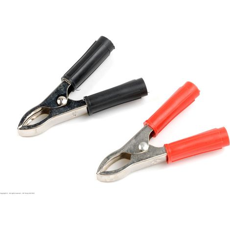 Revtec - Connector - Alligator Battery Clamps - Large - Red + Black - 1 pair