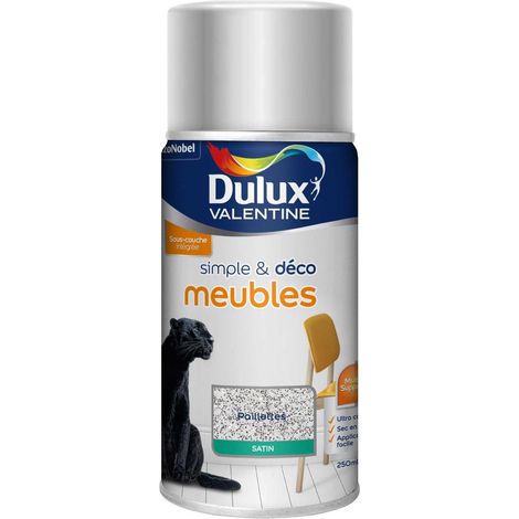 Aérosol Simple & Deco Meubles Satin Paillettes Argent 250 mL - Dulux Valentine