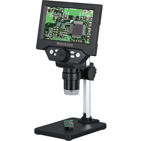 Microscope électronique LCD 5,5 pouces 10 mégapixels – Grossissement 1-1000x – 8 LED – Connectivité USB – Pour analyse cartes électroniques - 1000x (1/5)