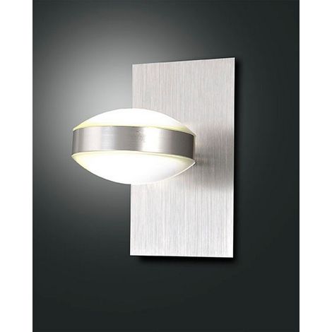 Applique Murale Mill En Métal Et Méthacrylate, Finition Nickel Satiné, Led Intégrée 16 W, Lumière Chaude 3000 K, 1510 Lm, Ip20, Code 3253-21-178