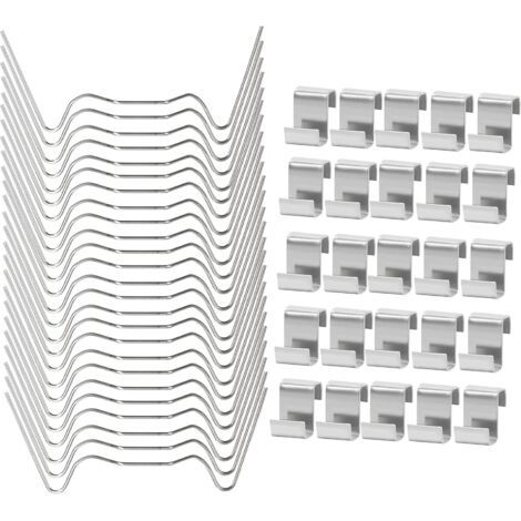 Lot de 50 clips en acier inoxydable pour verre (clips de vitrage 25 W et 25 clips Z), crochets de rechange pour vitre de fenêtre (1/5)