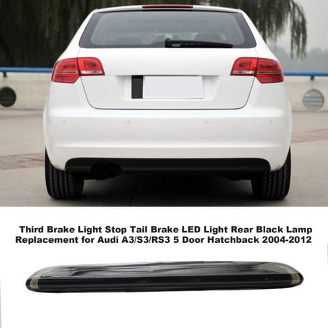 Luce freno posteriore a LED nera di ricambio per Audi A3/S3/RS3 5 porte (2004-2012) -Crezuo