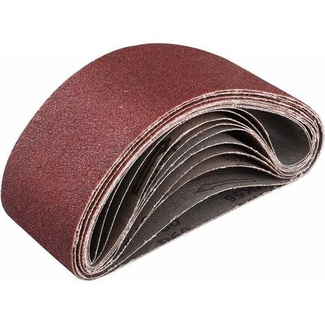 Bande Abrasive 75 x 457mm Ensemble de Bandes Abrasives 2 X Grain 40/60/80/120/180 Oxyde D'aluminium Papier pour Ponceuses à Bande 10 Pièces (1/5)