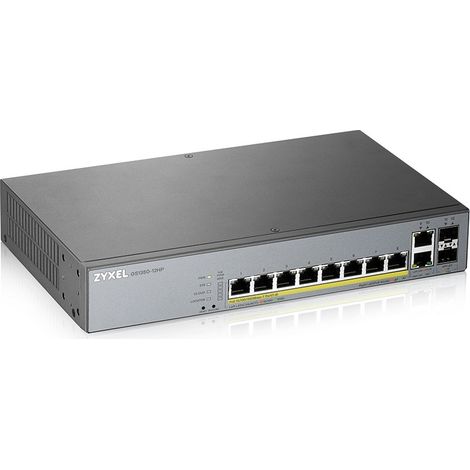Zyxel GS1350-12HP Switch di Rete Gestito L2 12 Porte Gigabit PoE+ 130W Grigio (1/5)