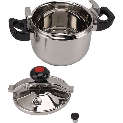 Autocuiseur domestique en acier inoxydable, antidéflagrant, à double fond, compatible avec les plaques à gaz et à induction, style brillant, 5 L, 22 cm (1/5)