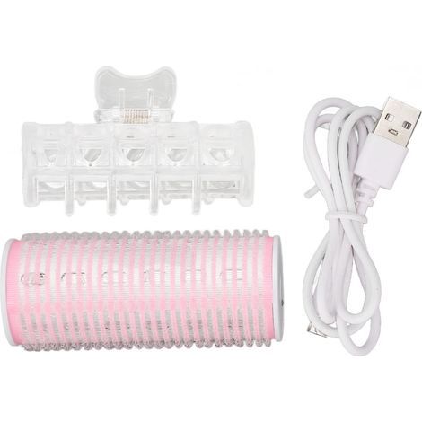Bigoudi Chauffant électique USB, Bigoudi Intelligent à la Mode avec Clip, Outil de Bouclage de Cheveux Bicolage pou les acines et les Pointes de la Fange, Accessoies de Coiffue Potables pou L (1/5)