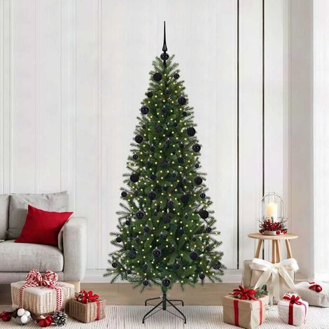 Künstlicher Weihnachtsbaum mit 300 LEDs Grün 210 cm PE und PVC