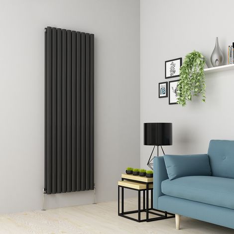 Warmehaus Oval Anthracite Radiator Vertical Double 1800x590mm (1/5)