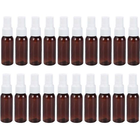Flacons pulvérisateurs rechargeables en plastique, compatibles avec le rangement et l'utilisation (lot de 20), marron (1/5)