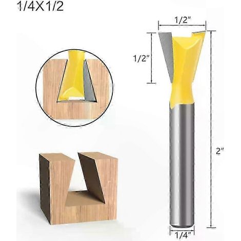 1/4"-Schwalbenschwanzfräser, 6 mm Schaft, 14 Grad, Satz Fräser für Holz, Holzbearbeitung und Gravur, professionelles Holzbearbeitungswerkzeug. (1/5)