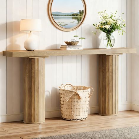 Konsolentisch – 160 x 30 x 85 cm – Rechteckig, Holz – Eingangstisch aus Holz für Wohnzimmer, Flur, Eingangsbereich