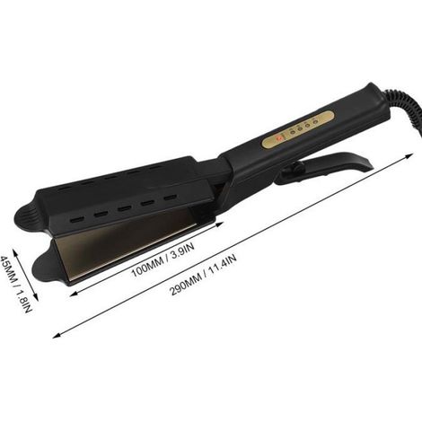 Lisseur À Cheveux - 40-60 W - Réglage Température - Prise UE 220 V - Portable - 45 x 290 mm - Noir (1/5)