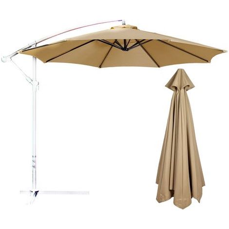 Outdoor Parasol, Waterproof and UV Protected, Patio Umbrella Replacement Canopy (No Stand) Brown, Fits 2.7m, 8 Bases (1/5)