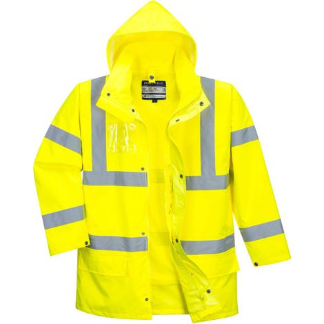 Parka 5 en 1 Essential de alta visibilidad chaqueta interior y exterior capucha ocultable S765 L Amarillo