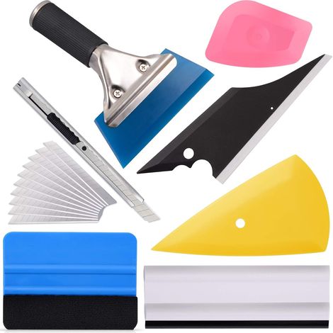 Kit d'outils pour l'emballage de films pour vitres de voiture, vinyle, film pour vitres de véhicule, outil d'installation de films pour voitures raclettes, grattoirs, coupe-film (1/5)