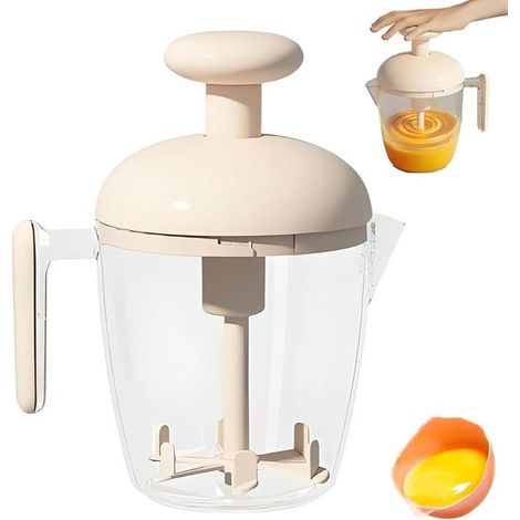 Frusta manuale da 550 ml - Con filtro in schiuma e testina per sbattere - Multifunzionale per sbattere uova, montare panna e latte - Utensile professionale da cucina (rosa)