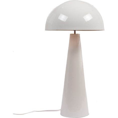 Lampadaire champignon en métal blanc 51x51x95 cm – Abat-jour en demi-cercle – Pour salon – Ampoule E27 25W max – Amadeus (1/2)