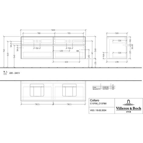 Villeroy & Boch C13700AA WTUS Collaro C13700 1600x548x500mm 4